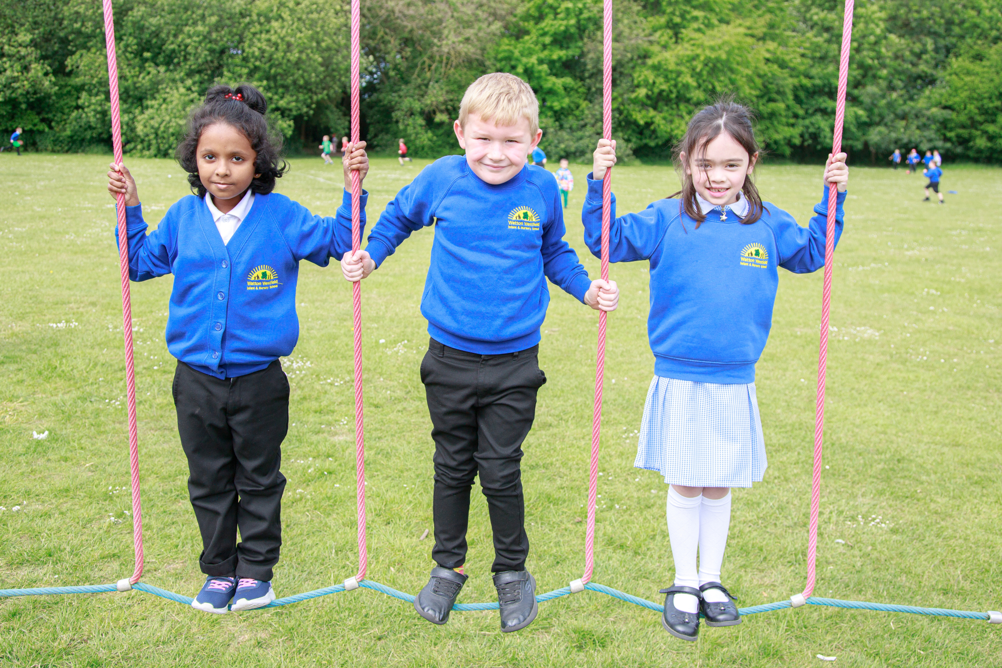 3 children playing outside